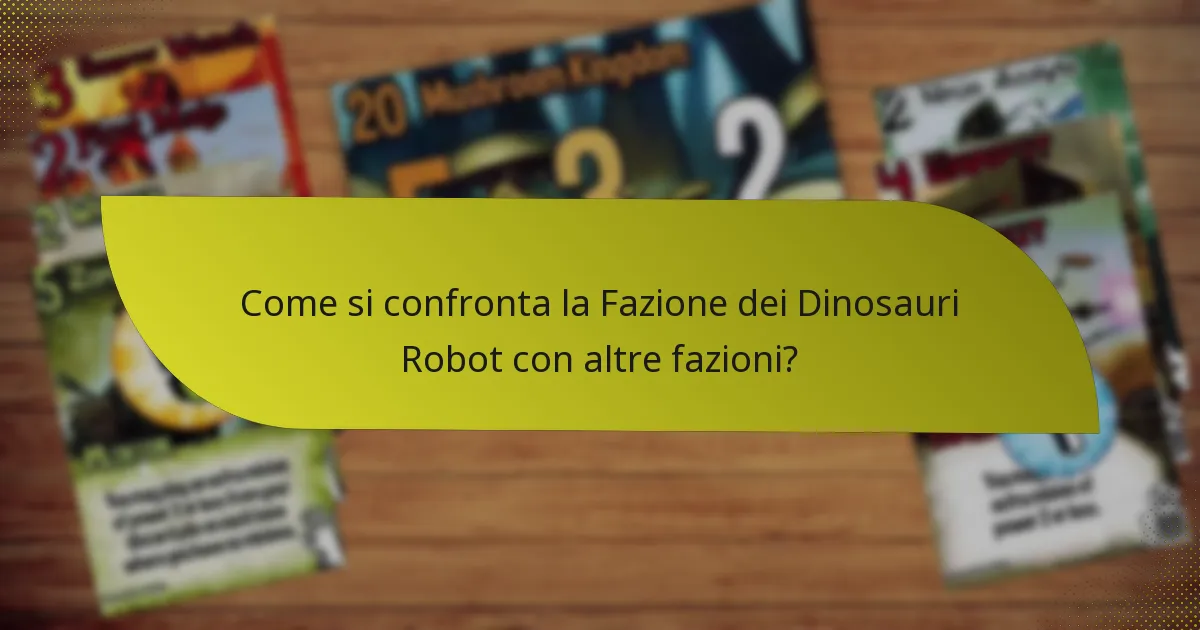 Come si confronta la Fazione dei Dinosauri Robot con altre fazioni?