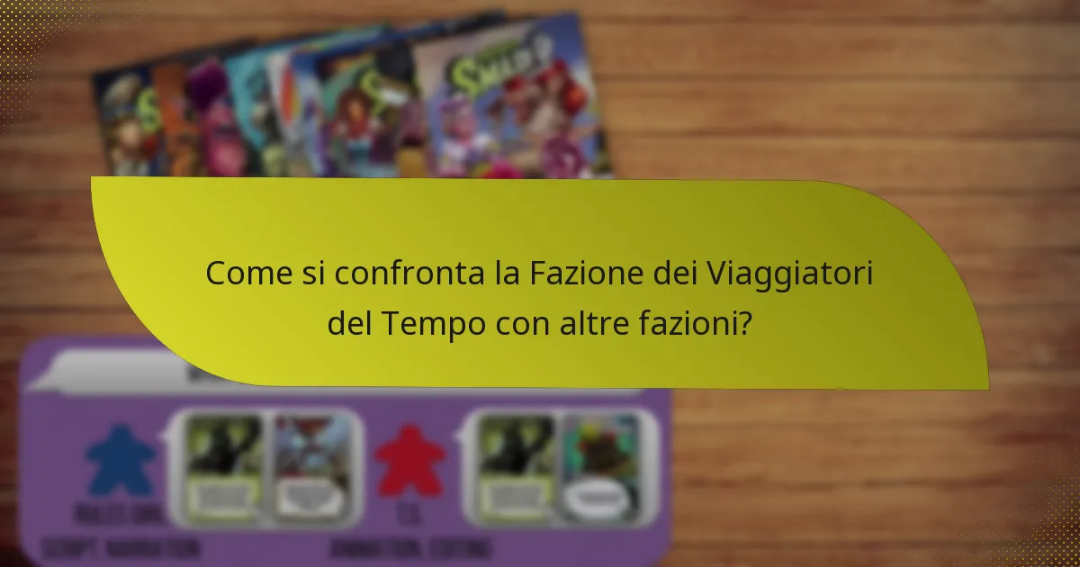 Come si confronta la Fazione dei Viaggiatori del Tempo con altre fazioni?