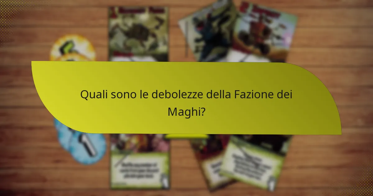 Quali sono le debolezze della Fazione dei Maghi?