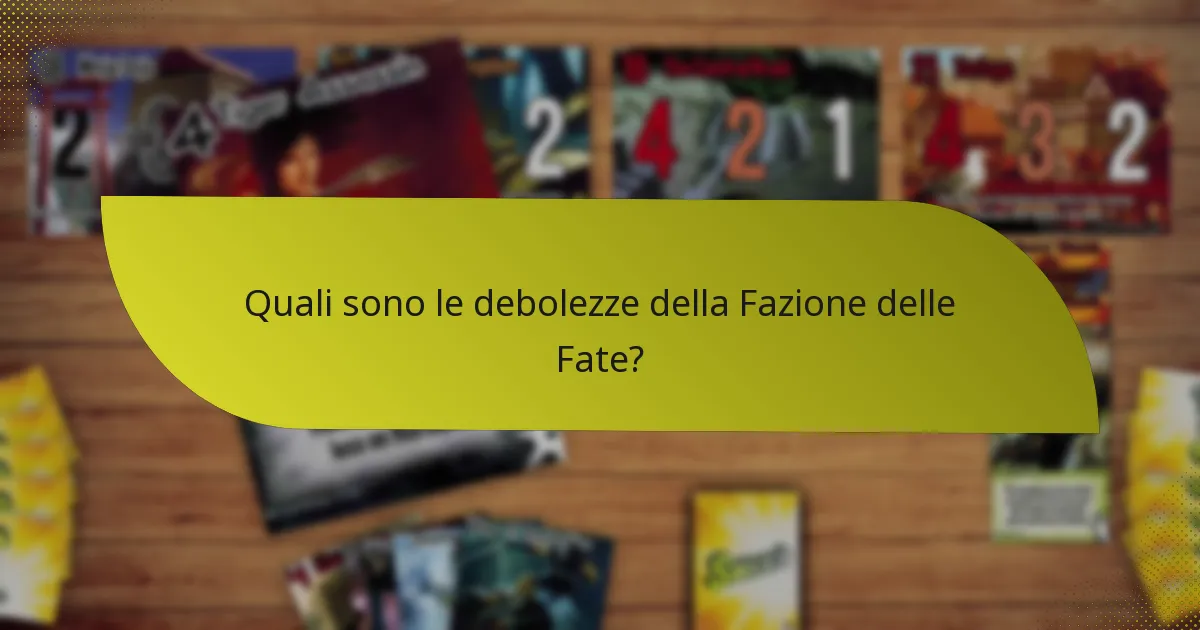 Quali sono le debolezze della Fazione delle Fate?