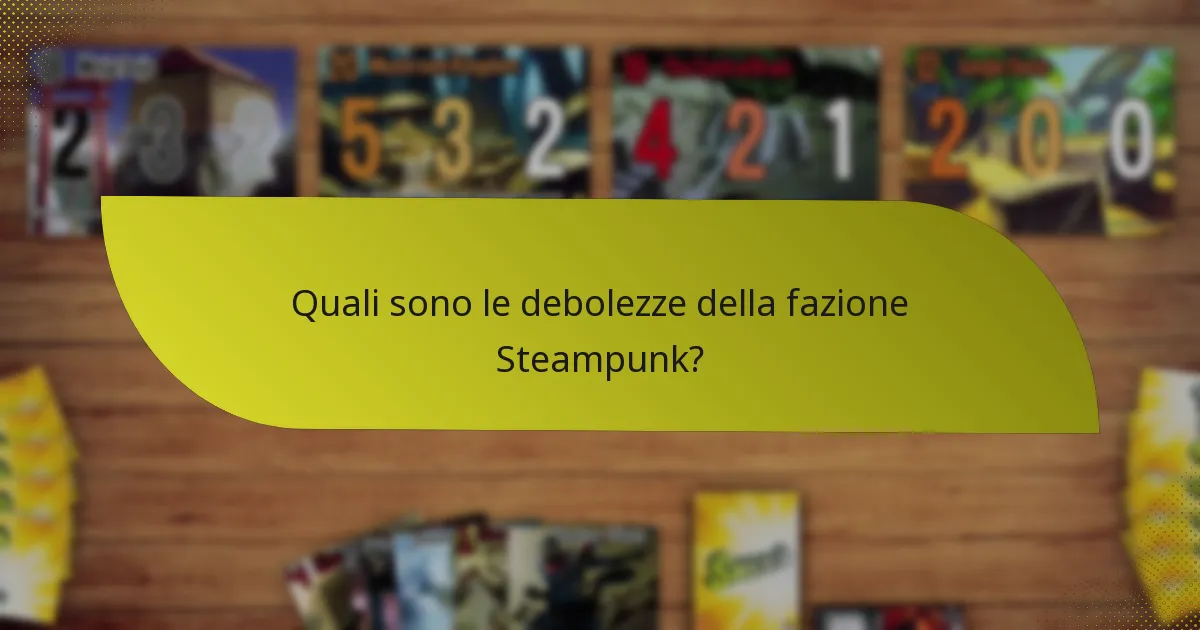 Quali sono le debolezze della fazione Steampunk?