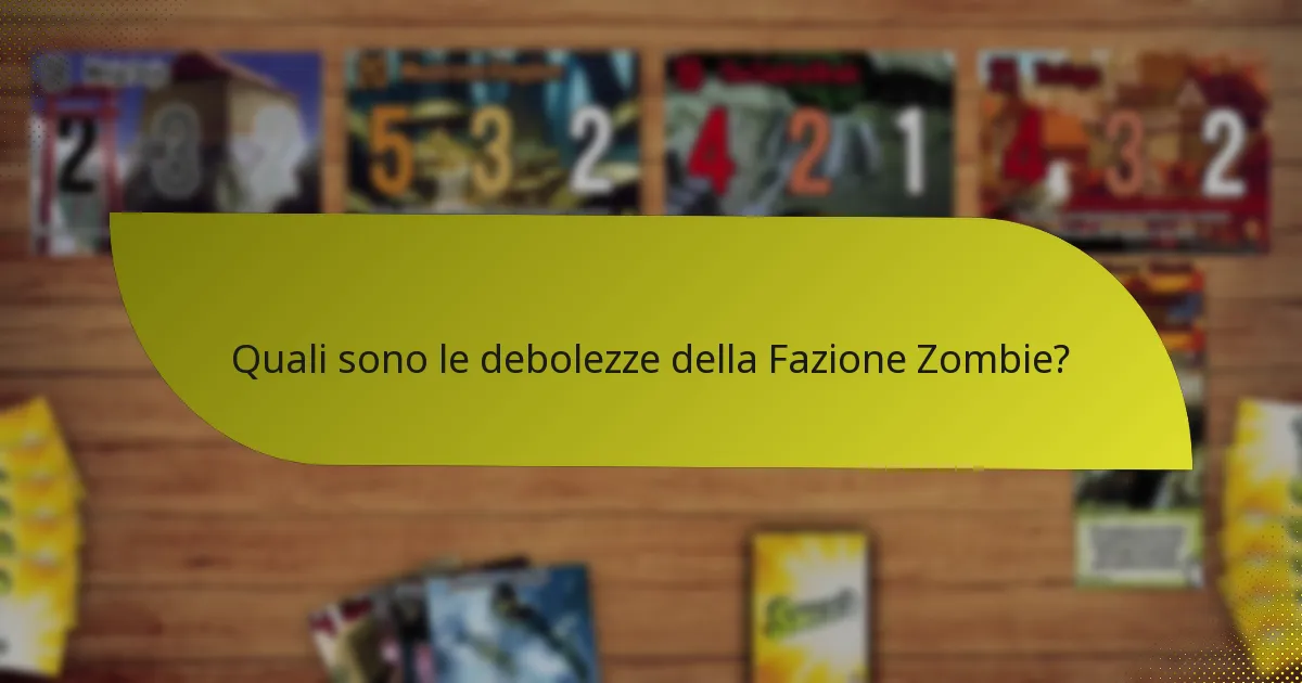 Come si confronta la Fazione Zombie con altre fazioni?